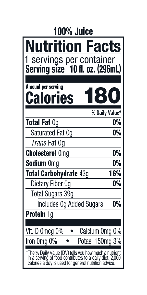 apple juice calories