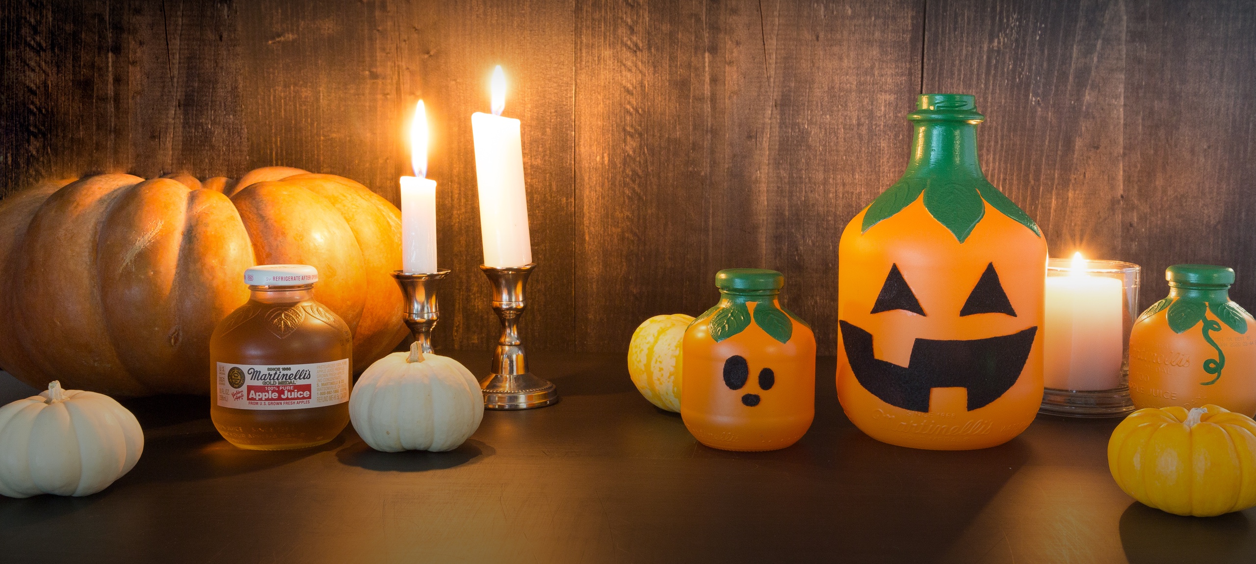 DIY Jack o'Lanterns from Apple Juice Jars - Mulch & Paint